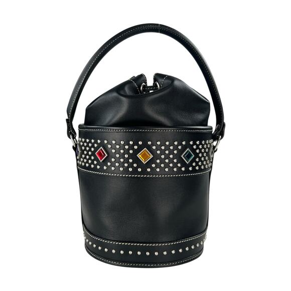 Saint Laurent Bahia Studded Bucket Bag - Picture 2 of 8